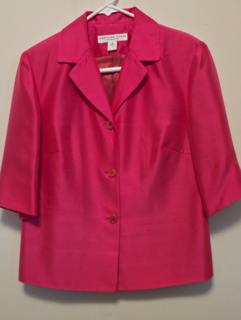 Josephine Chaus Vibrant Pink Short Sleeve Blazer